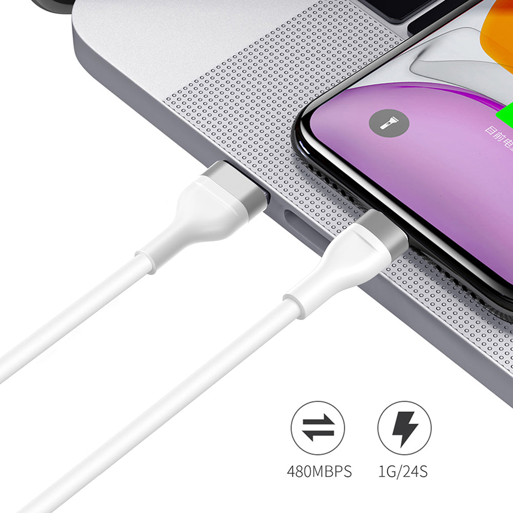 Câble de Données et de Charge USB-A - USB-C Lito LD02C, 18W, 1.2m, Blanc