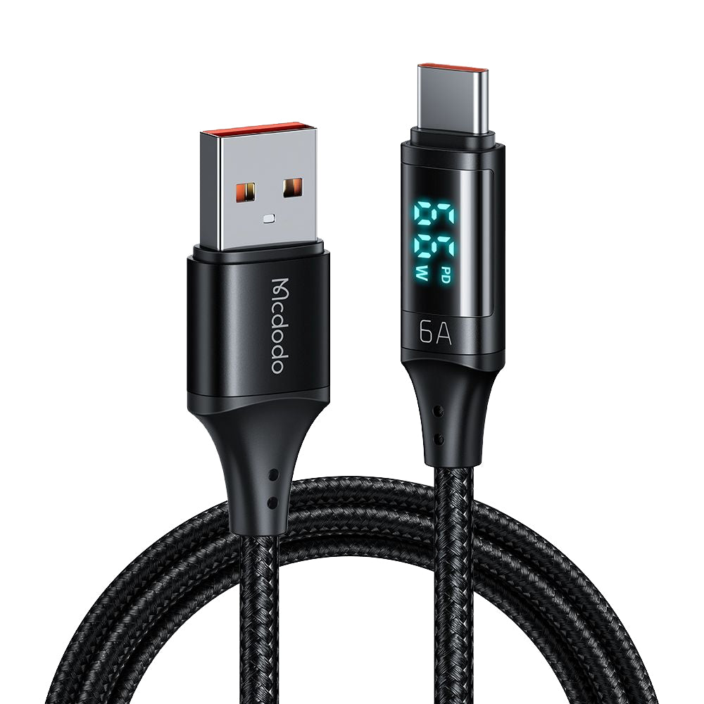Cavo Dati e Ricarica USB-A - USB-C McDodo CA-1080 Display, 66W, 1.2m, Nero