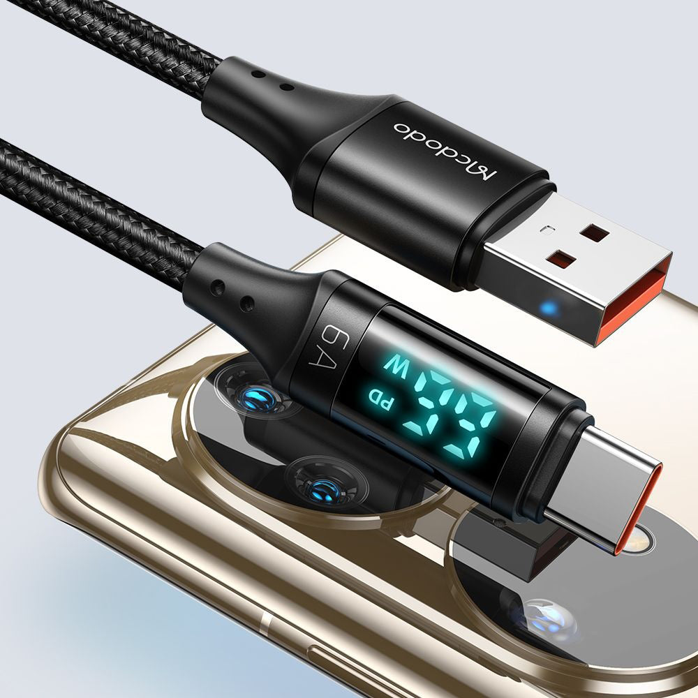 Cavo Dati e Ricarica USB-A - USB-C McDodo CA-1080 Display, 66W, 1.2m, Nero