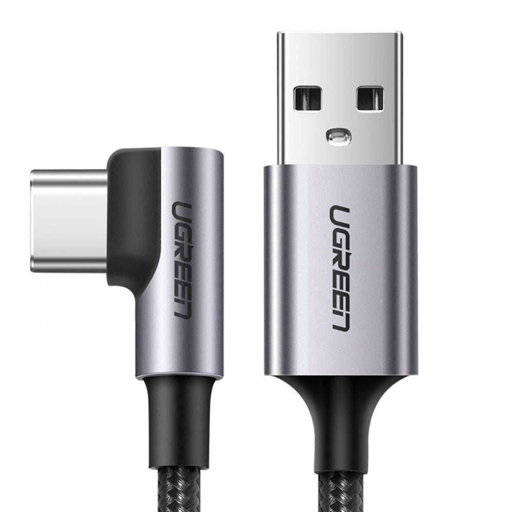 Daten- und Ladekabel USB-A - USB-C UGREEN US284 Angled, 18W, 0,5m, Grau