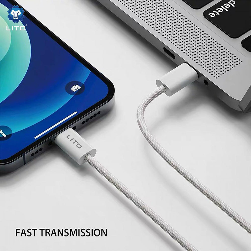 Câble de Données et de Charge USB-C - Lightning Lito LD04CL, 27W, 2m, Blanc