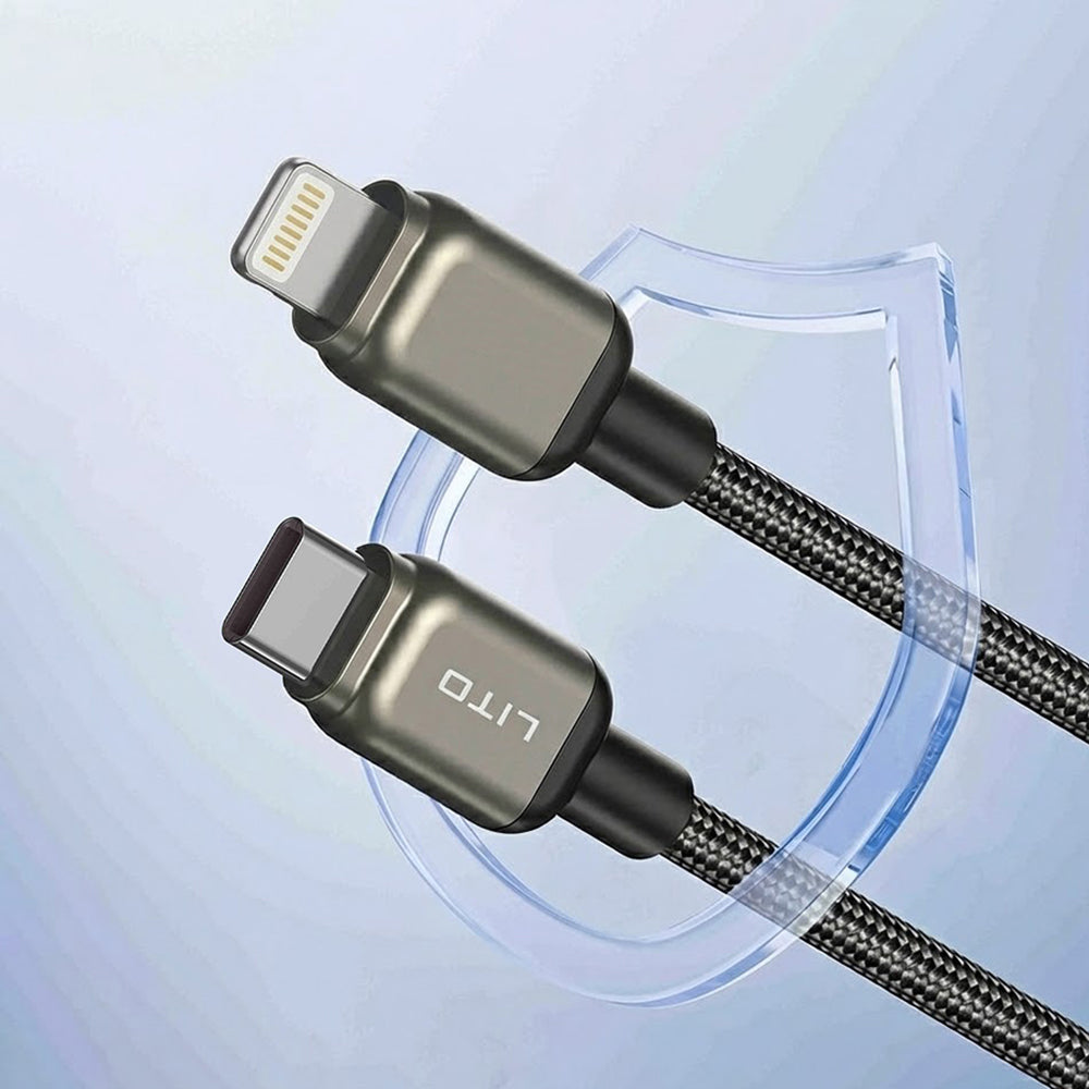 Câble de Données et de Charge USB-C - Lightning Lito LD17, 20W, 1m, Noir