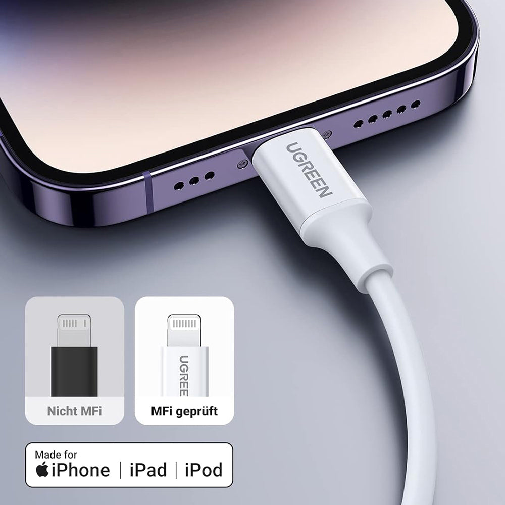 Cavo Dati e Ricarica USB-C - Lightning UGREEN US171 (10493), 20W, 1m, Bianco