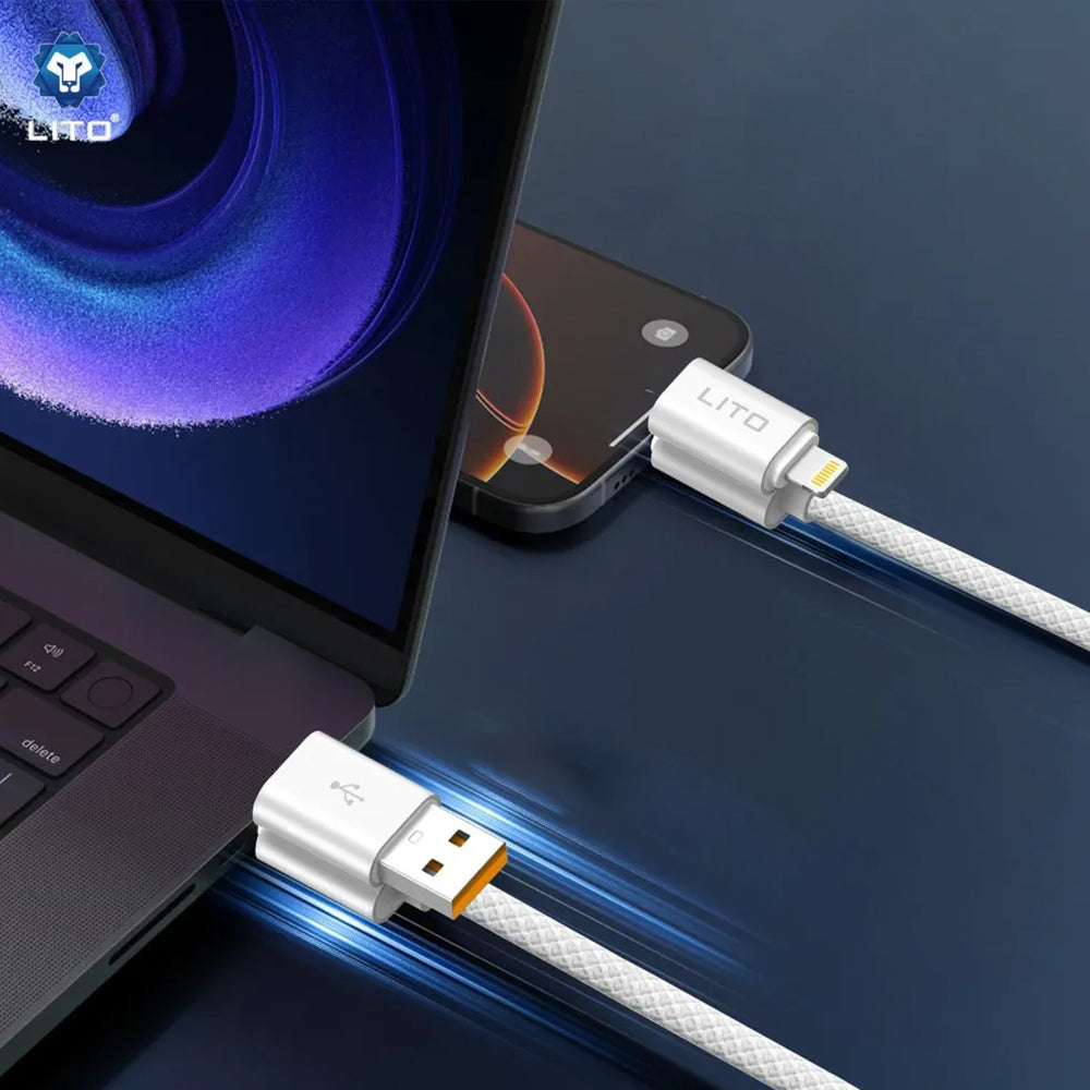 Daten- und Ladekabel USB-C / USB-A - USB-C / Lightning Lito LD21, 100W, 1m, Schwarz