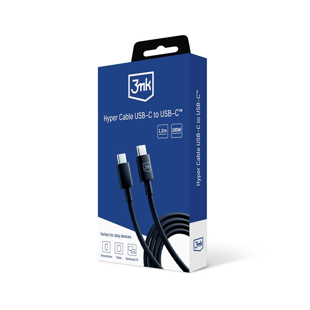 Cavo Dati e Ricarica USB-C - USB-C 3MK Hyper, 100W, 1.2m, Nero