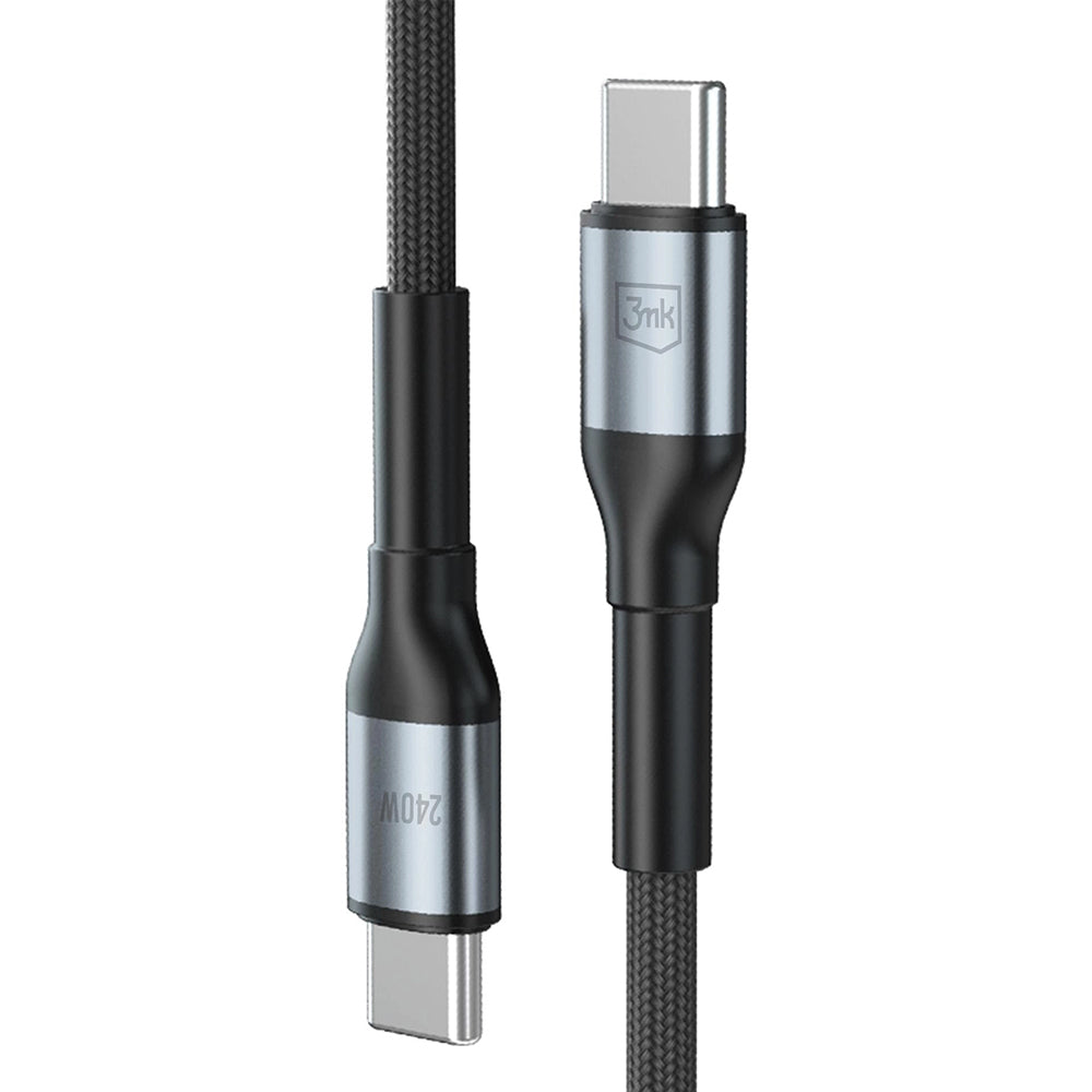 Câble de données et de charge USB-C - USB-C 3MK Hyper N, 240W, 2m, Noir