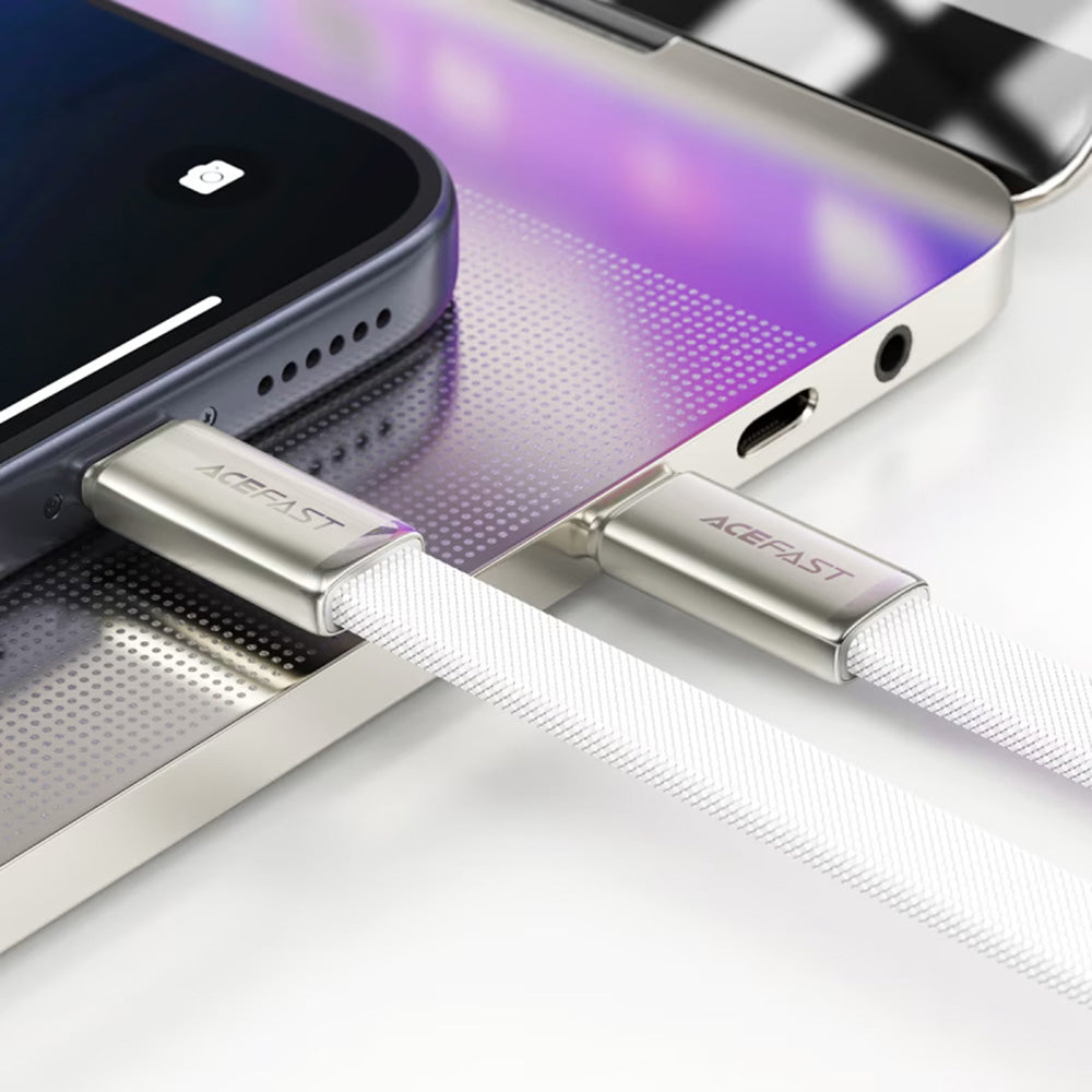 Daten- und Ladekabel USB-C - USB-C Acefast C24-03, 60W, 1,2m, Weiß