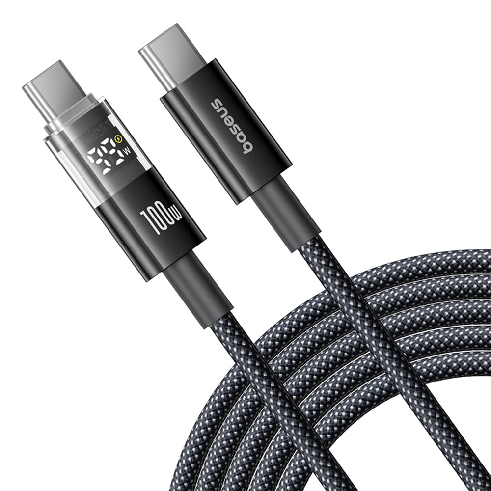 Câble de Données et de Charge USB-C - USB-C Baseus Display 2, 100W, 2m, Noir P10377706123-00