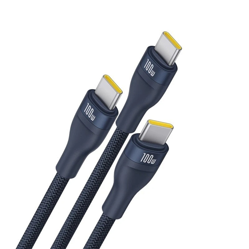 USB-C Ladekabel - 3 x USB-C Baseus Flash Series III 3in1, 100W, 1,5m, Blau P10377503321-00