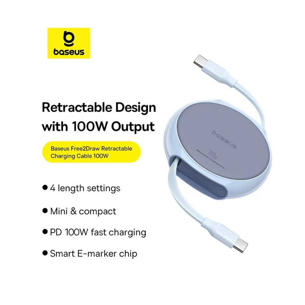 Cavo Dati e Ricarica USB-C - USB-C Baseus Pathfinder Retrattile, 100W, 1m, Blu P10368400311-00