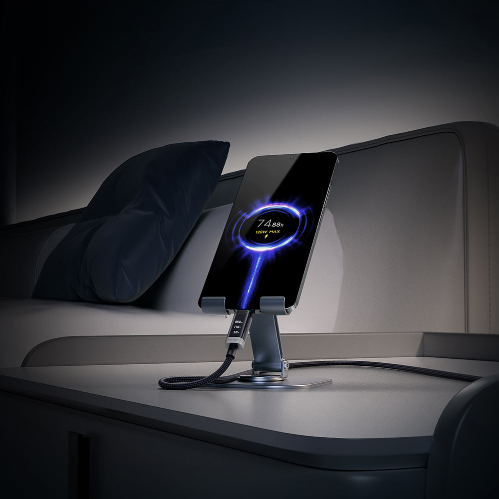 Câble de données et de charge USB-C - USB-C Cuktech CTC620P avec affichage, 240W, 2m, Noir CCTC620POSBK