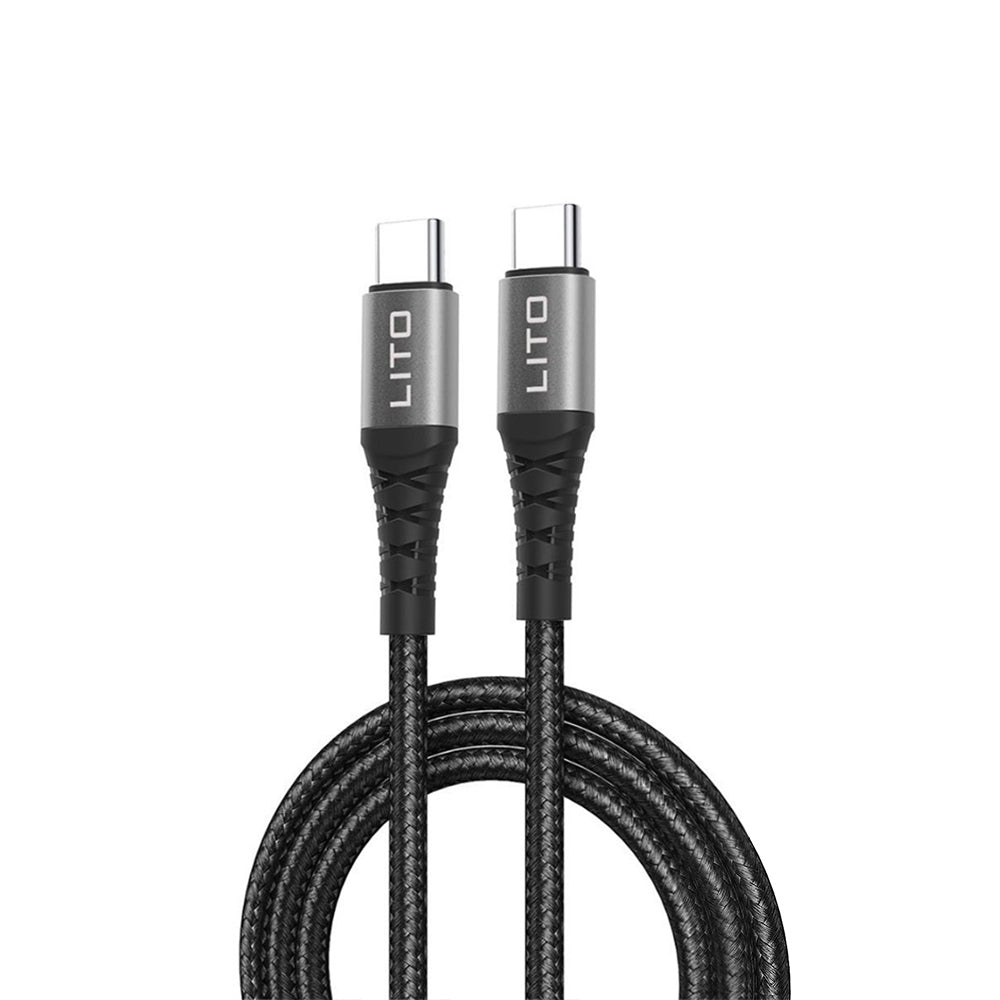 Câble de Données et de Charge USB-C - USB-C Lito LD08CC, 60W, 1m, Noir