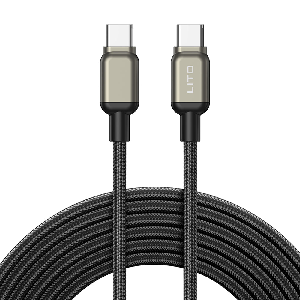 Câble de Données et de Charge USB-C - USB-C Lito LD17, 100W, 1m, Noir