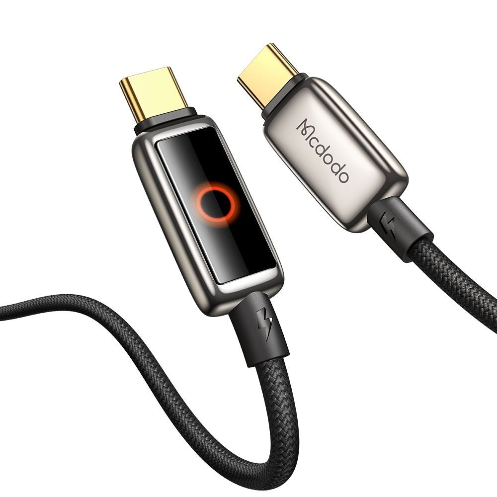 Daten- und Ladekabel USB-C - USB-C McDodo CA-6680 Auto Power Off, 100W, 1.2m, Schwarz