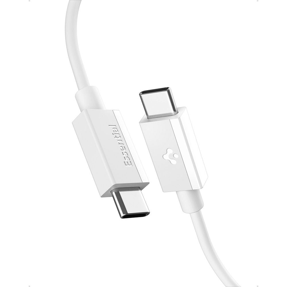 Câble de Données et de Charge USB-C - USB-C Spigen Essential, 60W, 2m, Blanc ACA08719