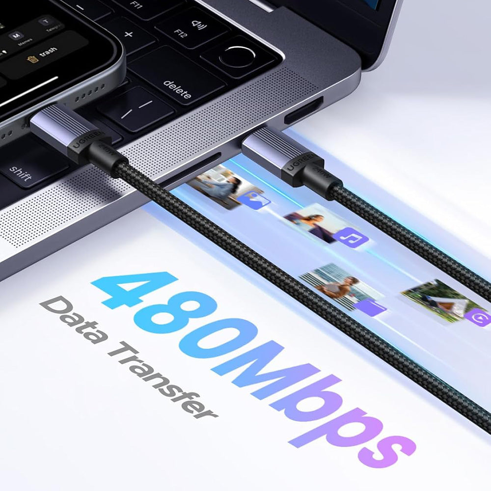 Cavo Dati e Ricarica USB-C - USB-C UGREEN L532, 240W, 2m, Grigio