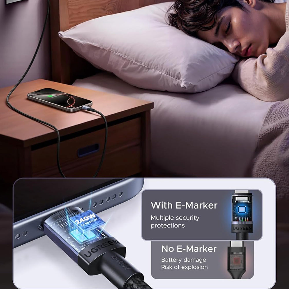 Cavo Dati e Ricarica USB-C - USB-C UGREEN L532, 240W, 2m, Grigio