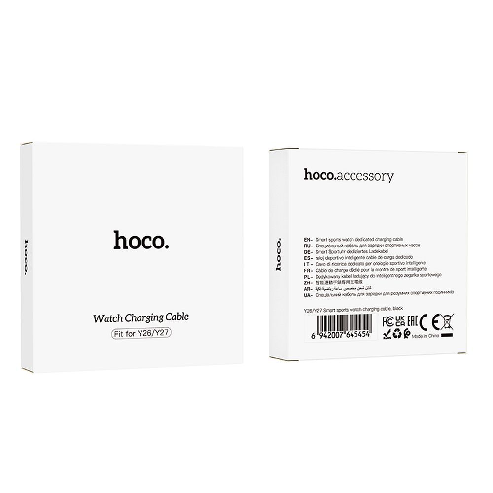 Cavo di Ricarica per Smartwatch HOCO Y26 / Y27, USB-A, Nero