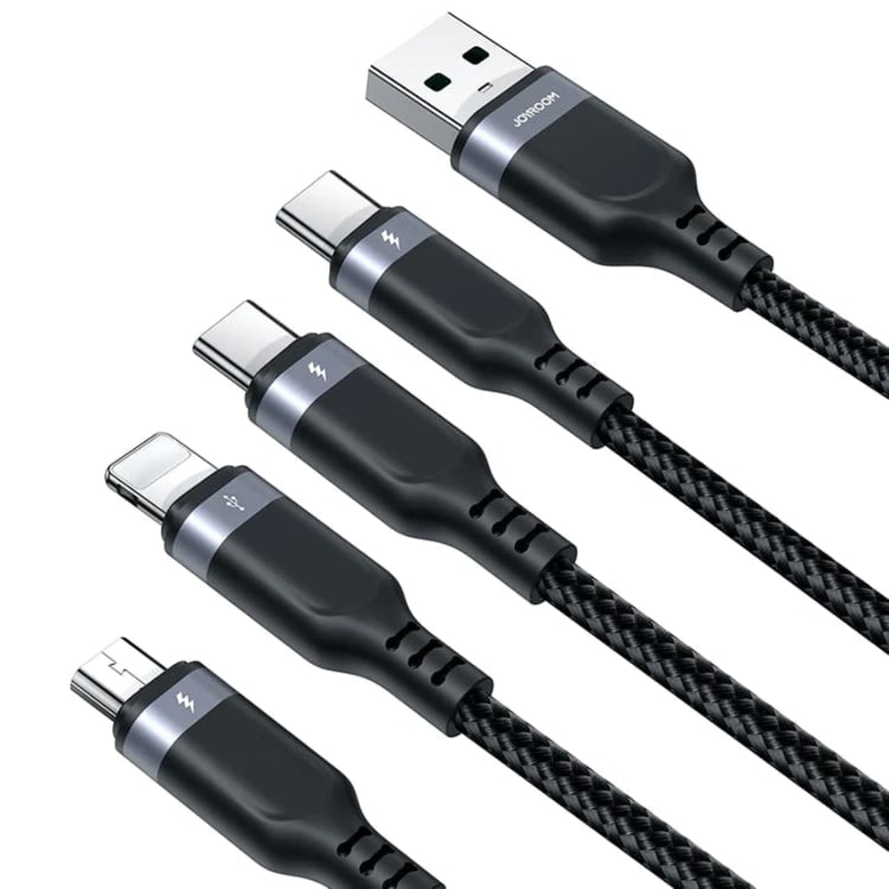 Cavo di ricarica USB-A - Lightning / microUSB / 2 x USB-C Joyroom S-1T4018A18 4in1, 20W, 1,2 m, nero