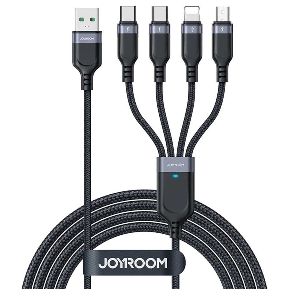 Cavo di ricarica USB-A - Lightning / microUSB / 2 x USB-C Joyroom S-1T4018A18 4in1, 20W, 1,2 m, nero