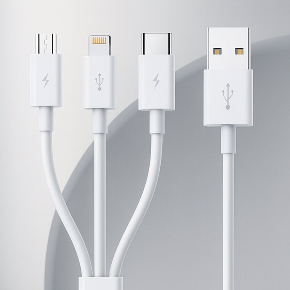 Ladekabel USB-A - Lightning / microUSB / USB-C Baseus 3in1, 100W, 1,5m, Weiß P10377705213-00