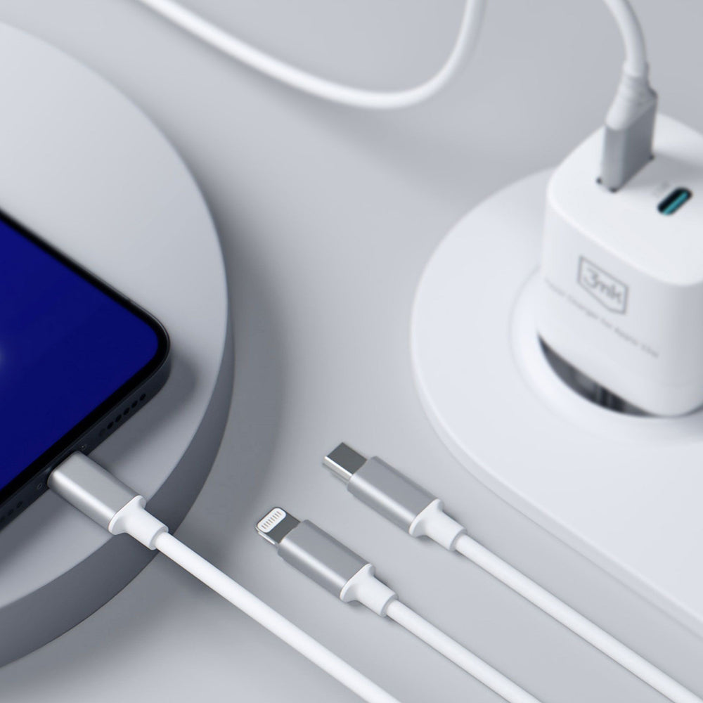 Câble de Chargement USB-A / USB-C - Lightning / microUSB / USB-C 3MK Hyper 3in1, 12W, 1.5m, Blanc