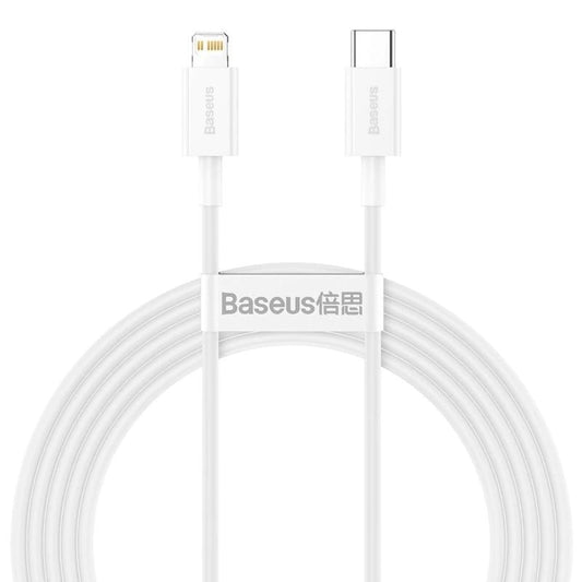Câble de données et de charge USB-C - Lightning Baseus Superior Series, 20W, 2m, blanc CATLYS-C02