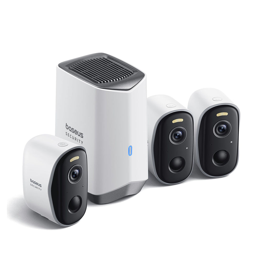 Baseus N1 Surveillance Camera, Wi-Fi, 2K, IP67, Outdoor, Set of 3 pieces S0TW022131