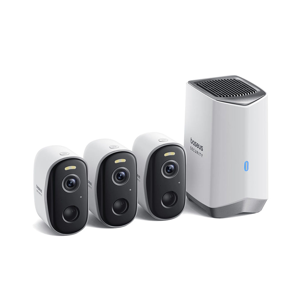 Baseus N1 Surveillance Camera, Wi-Fi, 2K, IP67, Outdoor, Set of 3 pieces S0TW022131