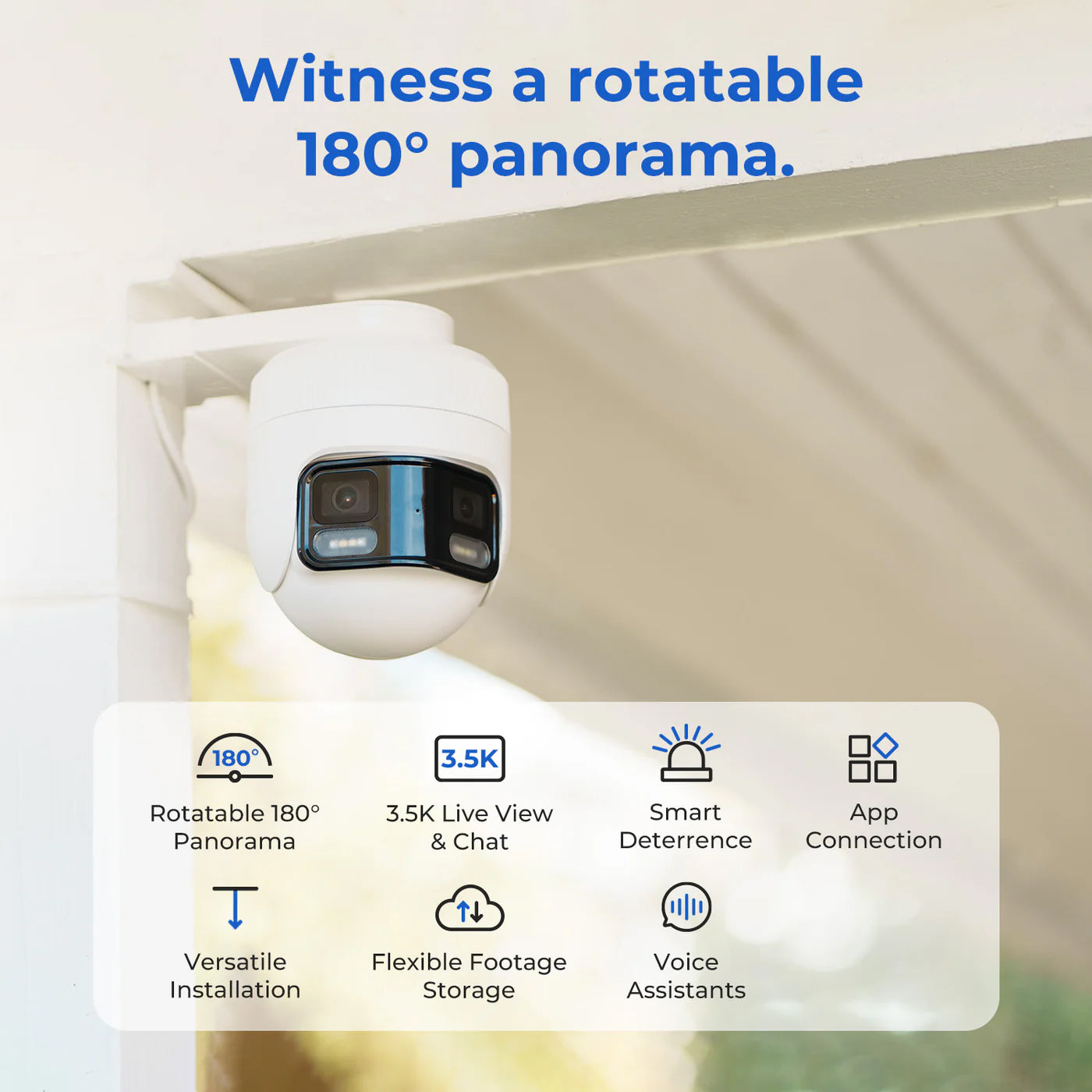 Telecamera di Sorveglianza iMILAB EC6 Panorama, Wi-Fi, 3.5K, IP66, Esterno CMSXJ115A