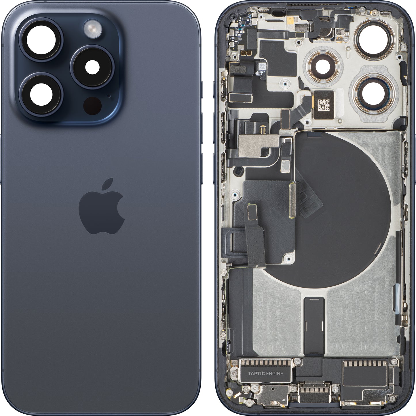 Coperchio Batteria Apple iPhone 15 Pro, Con Scocca Centrale, Full Parts, Blu (Blue Titanium), Swap