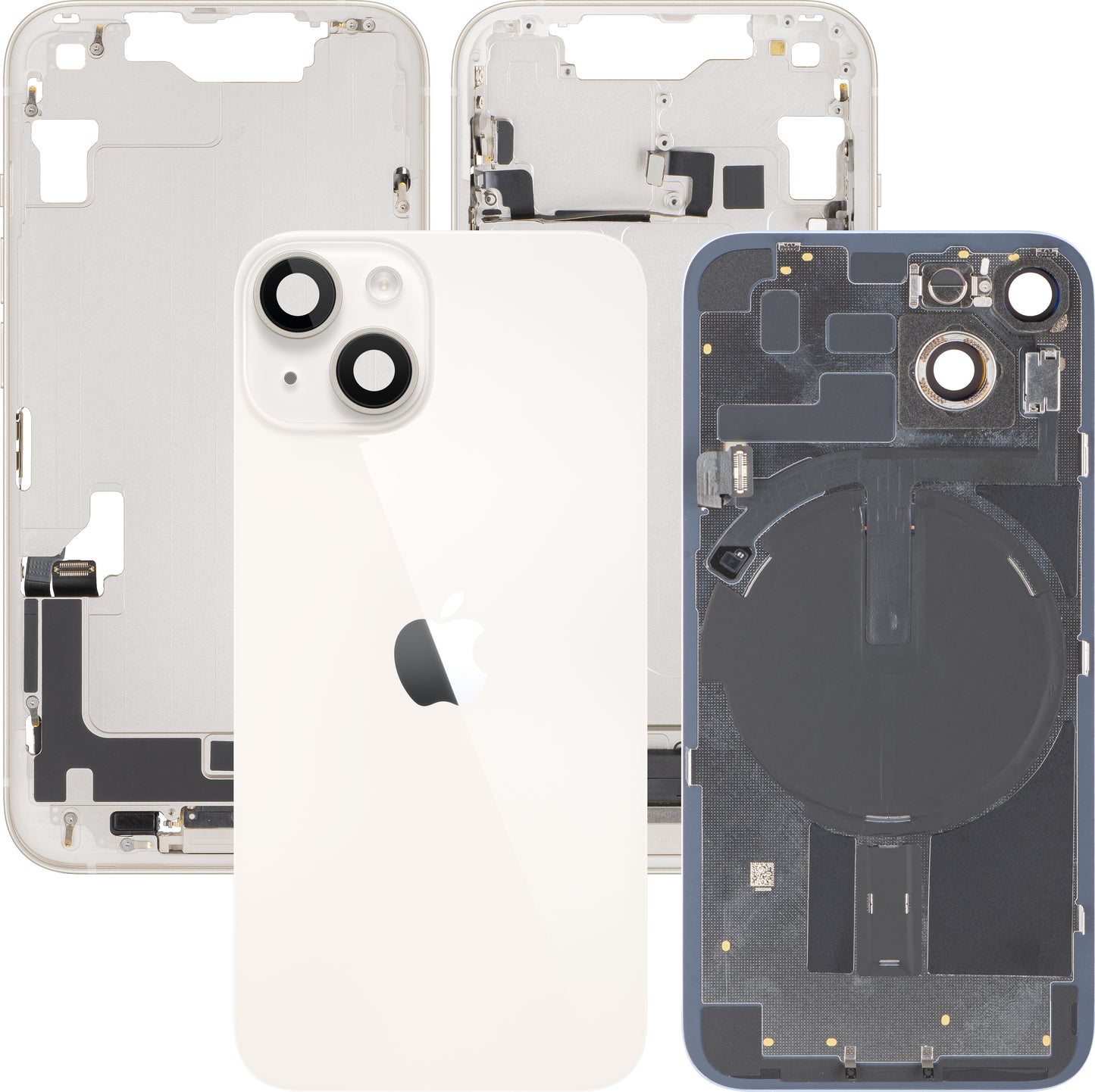 Couvercle de batterie Apple iPhone 14, avec boîtier intermédiaire, pièces complètes, blanc (Starlight), échange