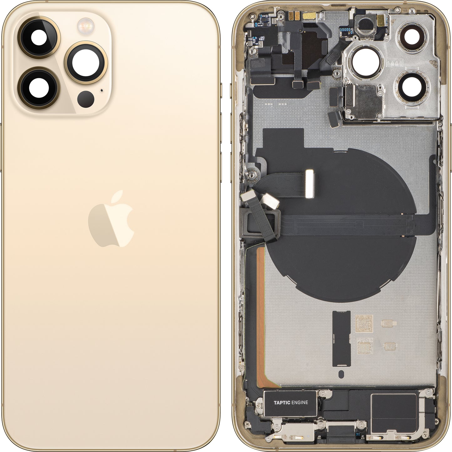 Couvercle de batterie Apple iPhone 13 Pro Max, avec boîtier intermédiaire, toutes pièces incluses, doré, échange
