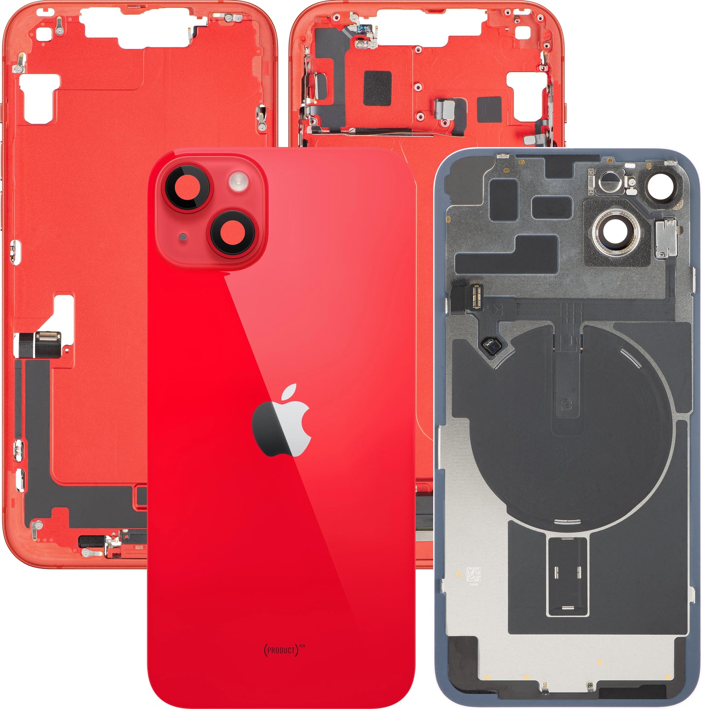 Couvercle de batterie Apple iPhone 14 Plus, avec boîtier intermédiaire, toutes pièces incluses, rouge, échange