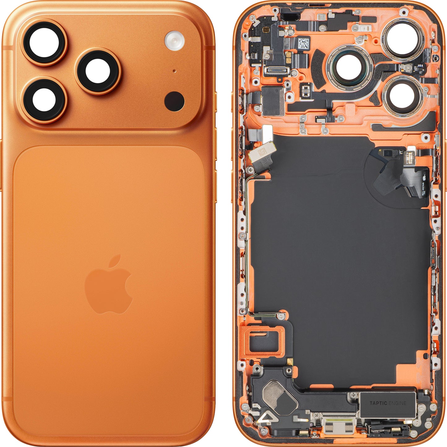 Apple iPhone 17 Pro Akkudeckel, mit Mittelgehäuse, Vollständige Teile, Orange (Cosmic Orange), Swap