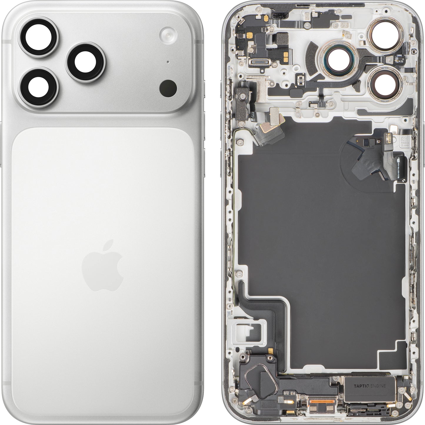 Couvercle de batterie Apple iPhone 17 Pro Max, avec boîtier intermédiaire, toutes pièces incluses, Argenté, Échange
