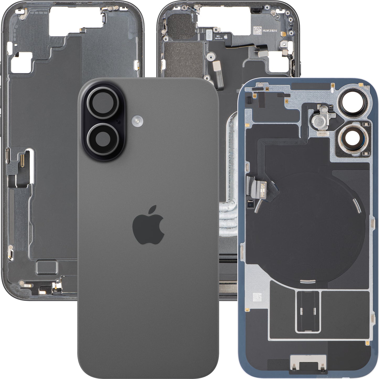 Couvercle de batterie Apple iPhone 17, avec boîtier intermédiaire, pièces complètes, noir, échange