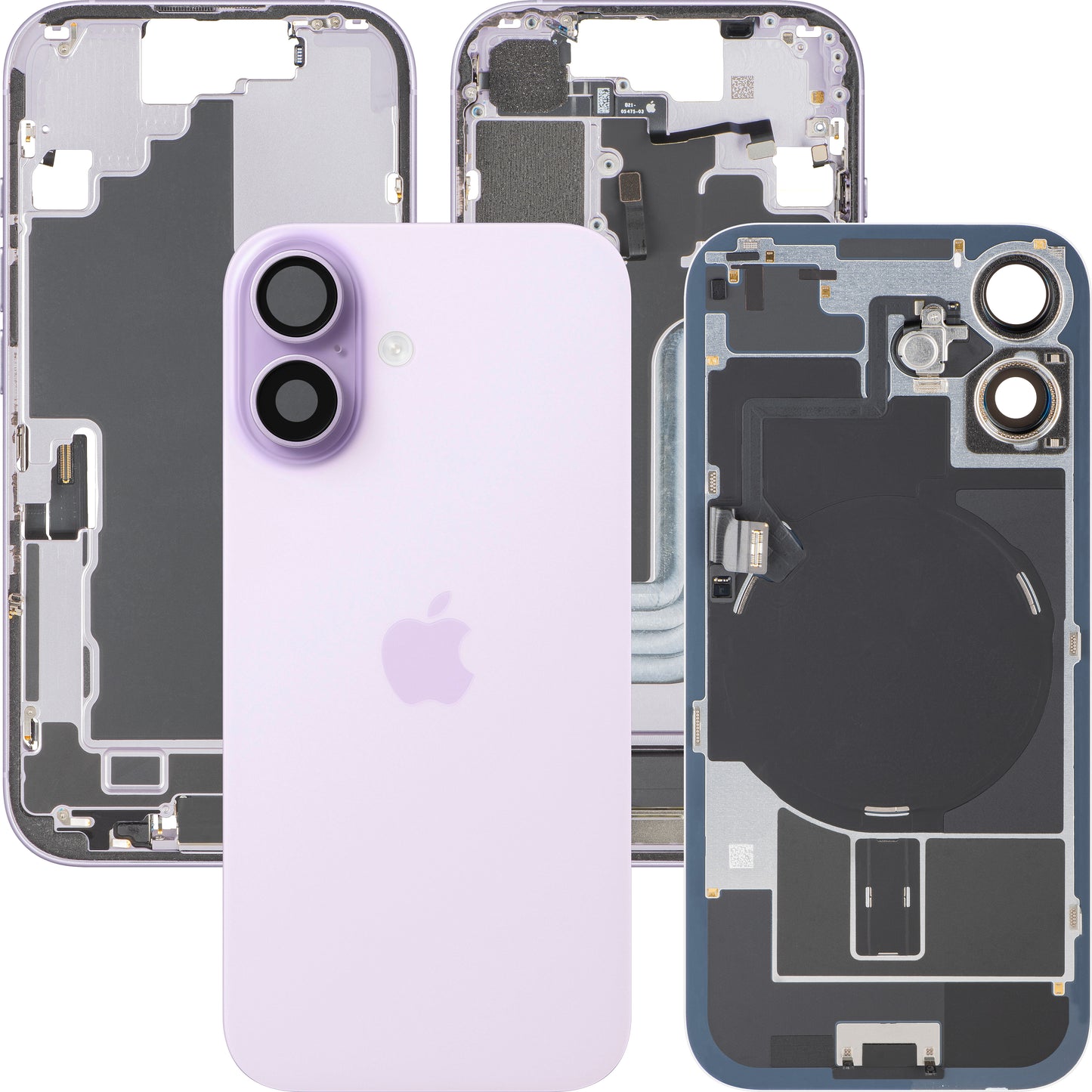 Couvercle de Batterie Apple iPhone 17, Avec Coque Centrale, Pièces Complètes, Mauve (Lavender), Échange