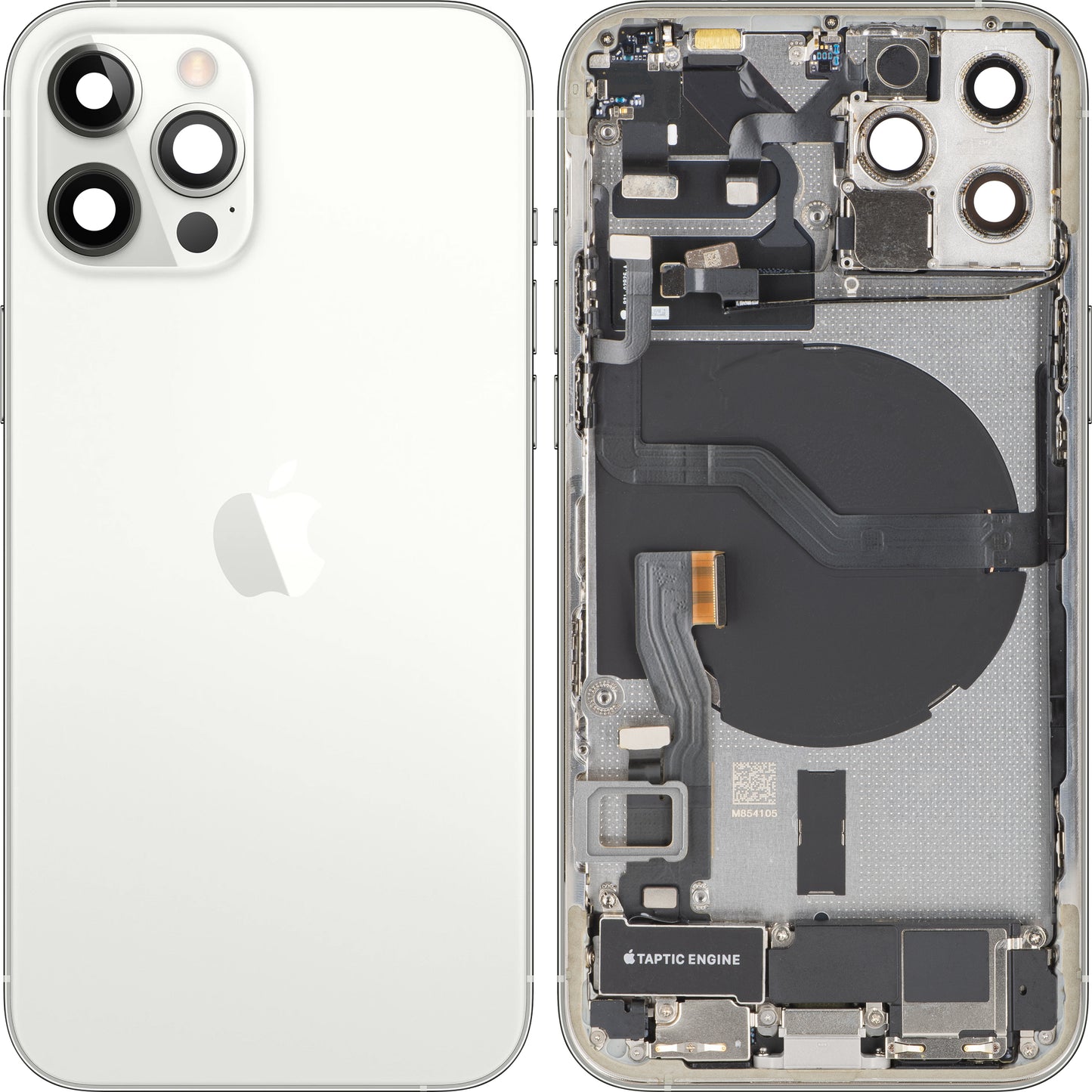Copertura Batteria Apple iPhone 12 Pro, Con Scocca Centrale, Parti Complete, Argento, Swap