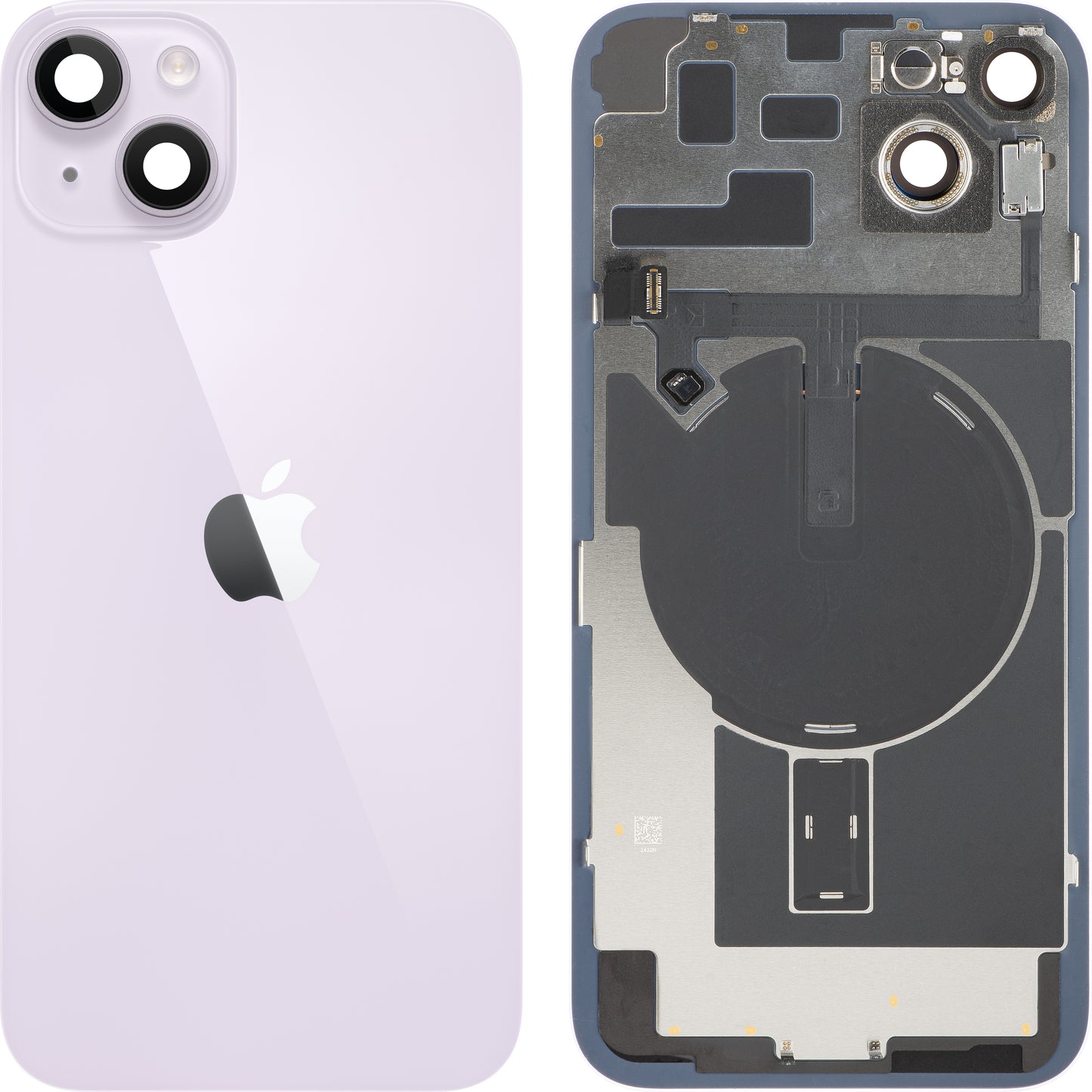 Apple iPhone 14 Plus Batteriedeckel, mit Mittelgehäuse, Vollständige Teile, Lila, Swap
