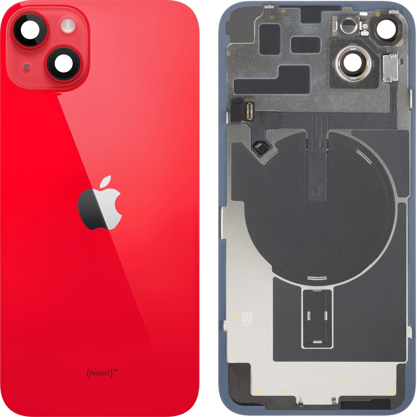 Couvercle de batterie Apple iPhone 14 Plus, avec boîtier intermédiaire, toutes pièces incluses, rouge, échange