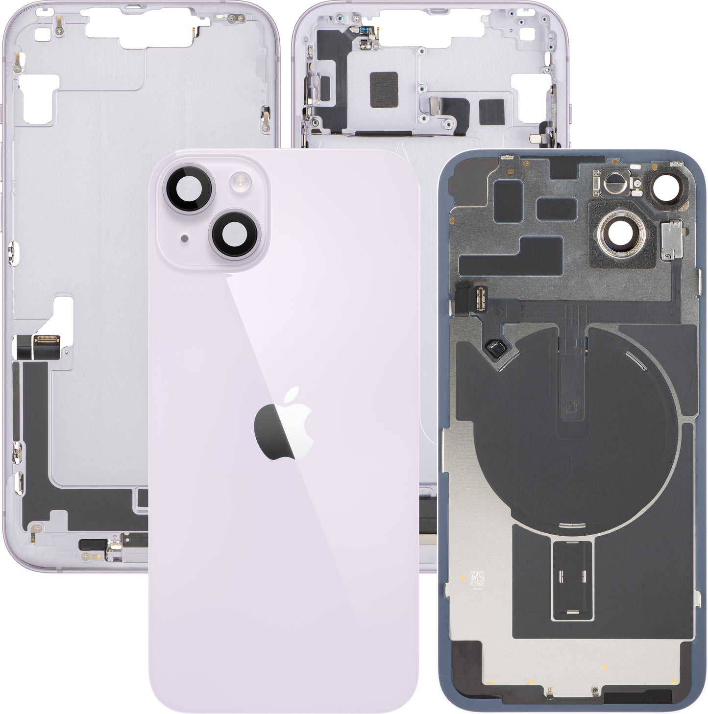 Apple iPhone 14 Plus Batteriedeckel, mit Mittelgehäuse, Vollständige Teile, Lila, Swap