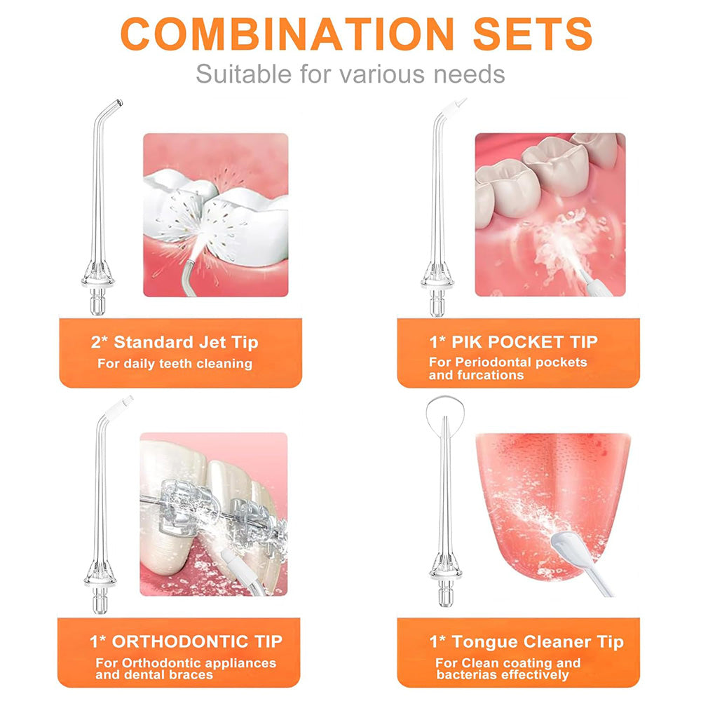 Ersatzkopf für Bitvae C2 / F30 / 204 Munddusche, 4 Stück Set, Transparent