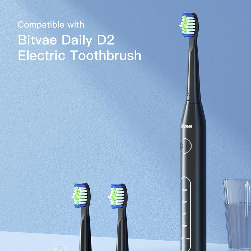SDD2 Replacement Head for Bitvae D2 Electric Toothbrush, Set of 4, Black