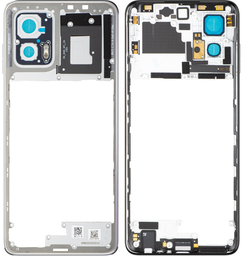 Mittelgehäuse Motorola Moto G73, Silber (Lucent White), Service Pack 5S58C22265
