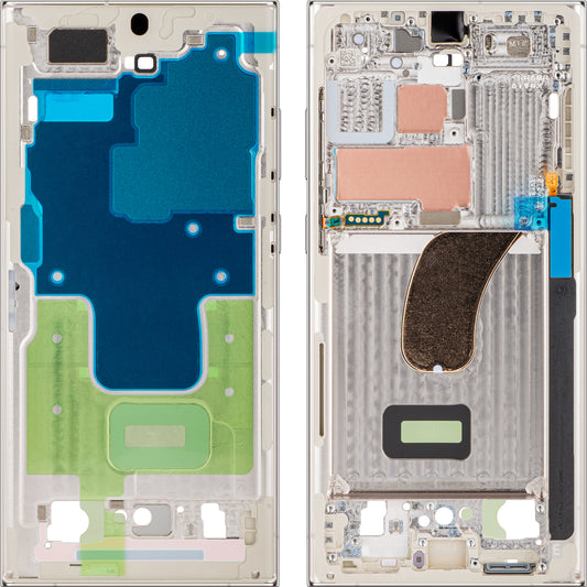 Mijloc Case Samsung Galaxy S23 Ultra S918, Crem, Service Pack GH96-15833B