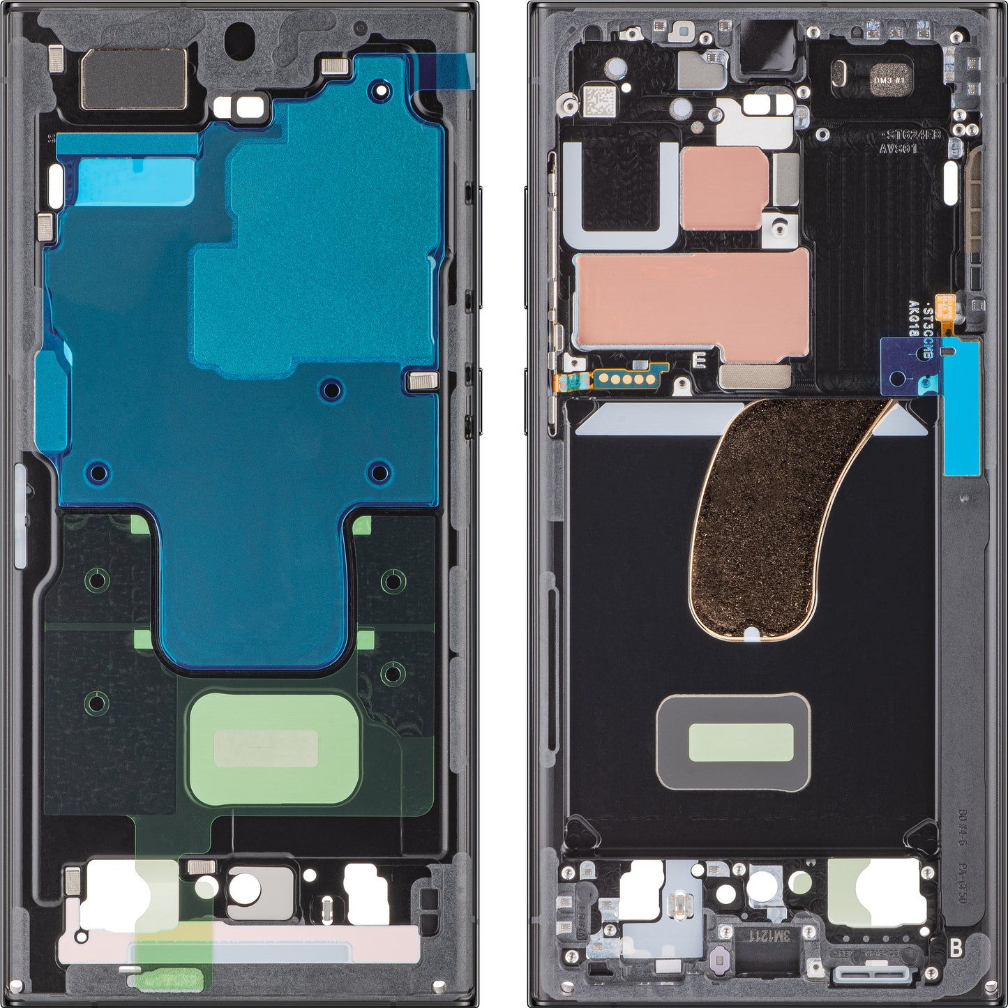 Mijloc Case Samsung Galaxy S23 Ultra S918, Black (Graphite), Service Pack GH96-15833E