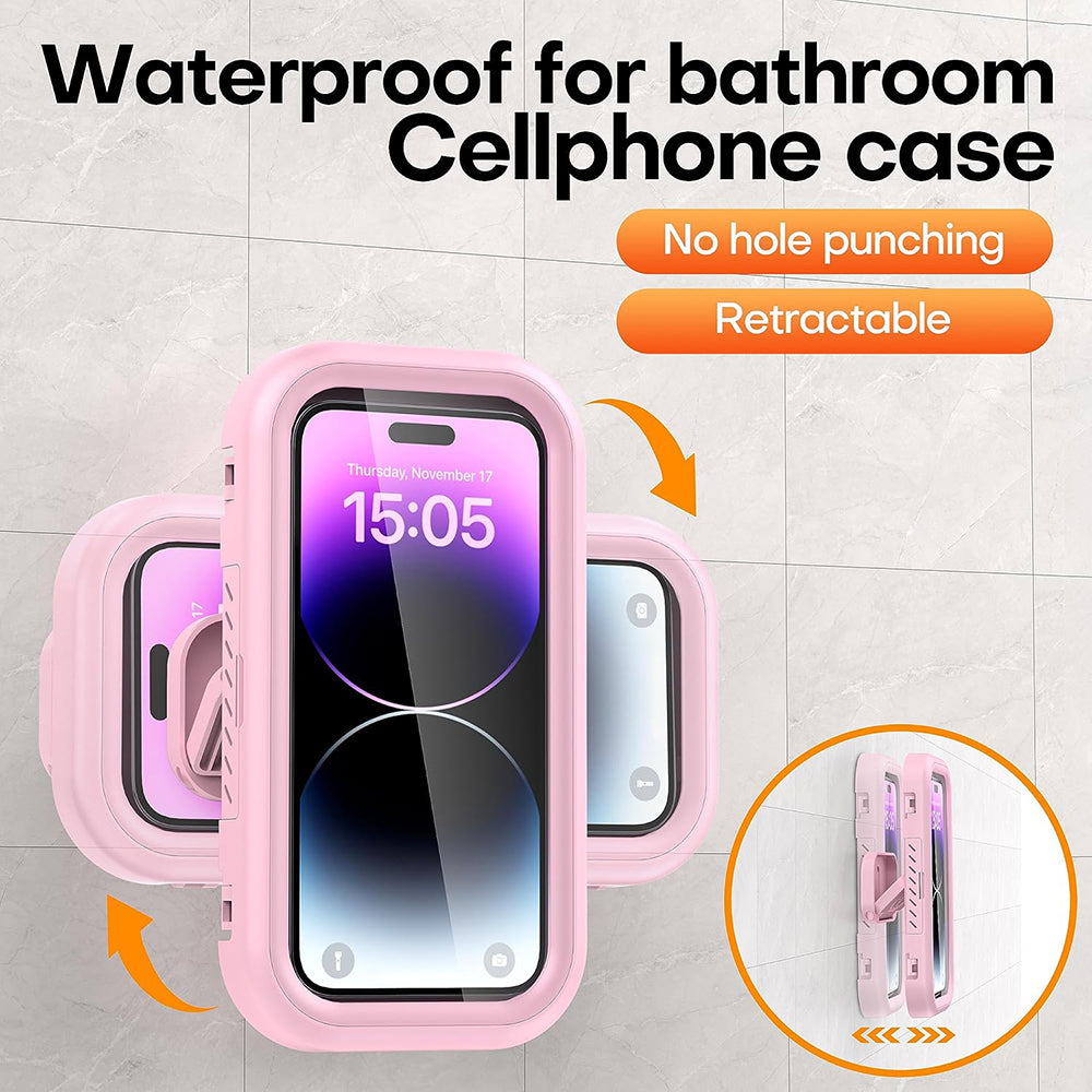 Custodia da Parete con Membrana Tattile Techsuit LC-999 per Telefono, Impermeabile, Bianco Dorato