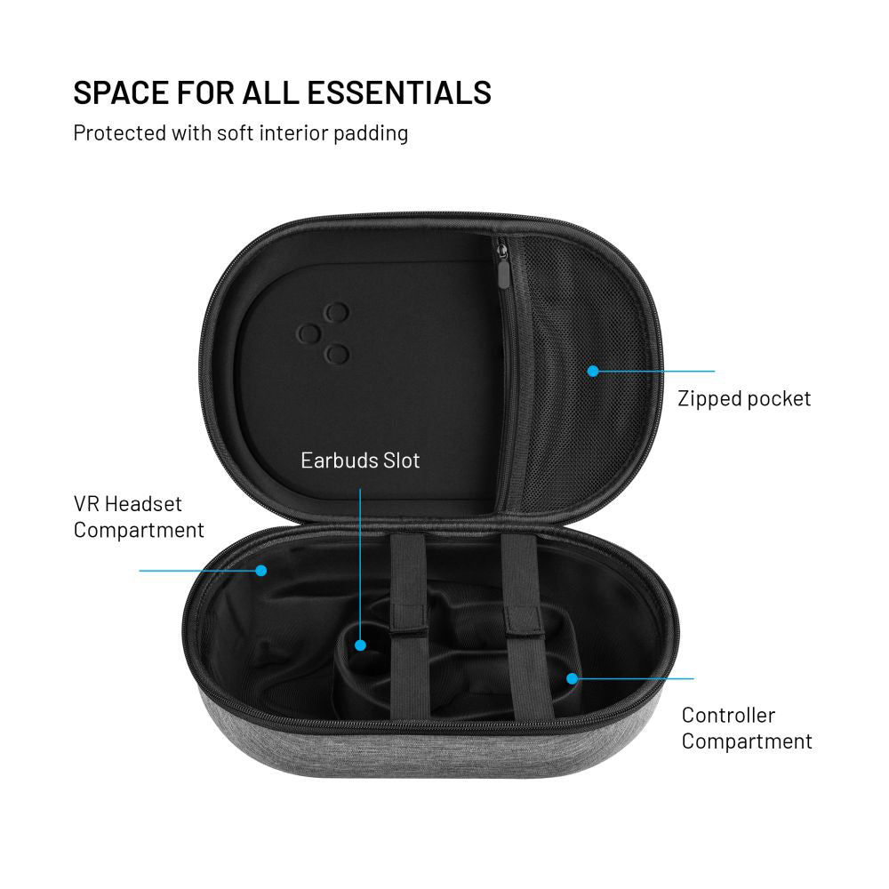 Custodia Protettiva Occhiali VR Fixed per Meta Quest 3S / 3, Grigio