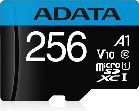 Scheda di memoria microSDXC Adata Premier, 256Gb, Classe 10 / UHS-1 U1, con adattatore AUSDX256GUICL10A1-RA1